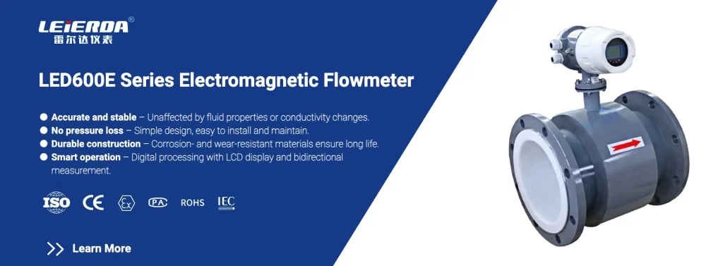 Electromagnetic flow meter installed in a water supply pipeline for real-time flow monitoring in an urban water plant